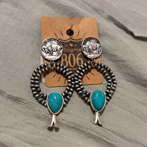 Accessorize Silver and Turquoise Drop Earrings